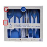 Core Kitchen Silicone Utensils Set of 8 - Blue