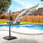 Seasons Sentry 3.35 m (11 ft.) Round LED Cantilever Umbrella Grey